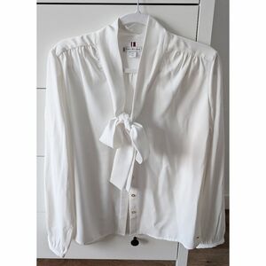 NWOT Tommy Hilfiger White Blouse with Tie Detail